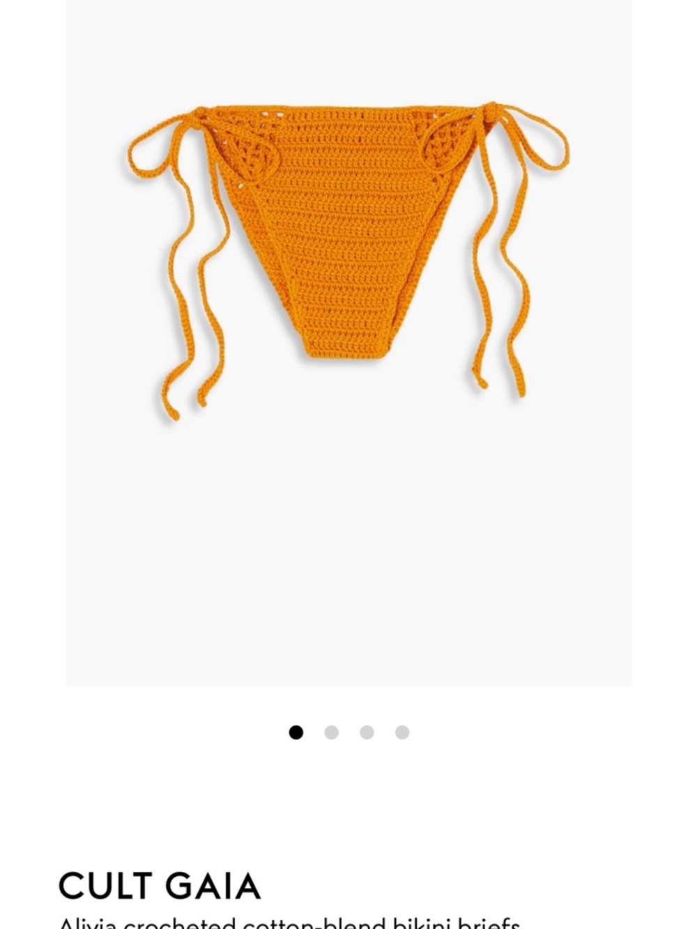 Cult Gaia Orange Crochet Tie-Side Bikini Bottoms
